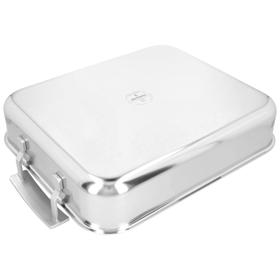 Rôtissoire rectangulaire DEMEYERE Industry 5 39 x 33 cm en acier inoxydable 18/10 + grille, argent