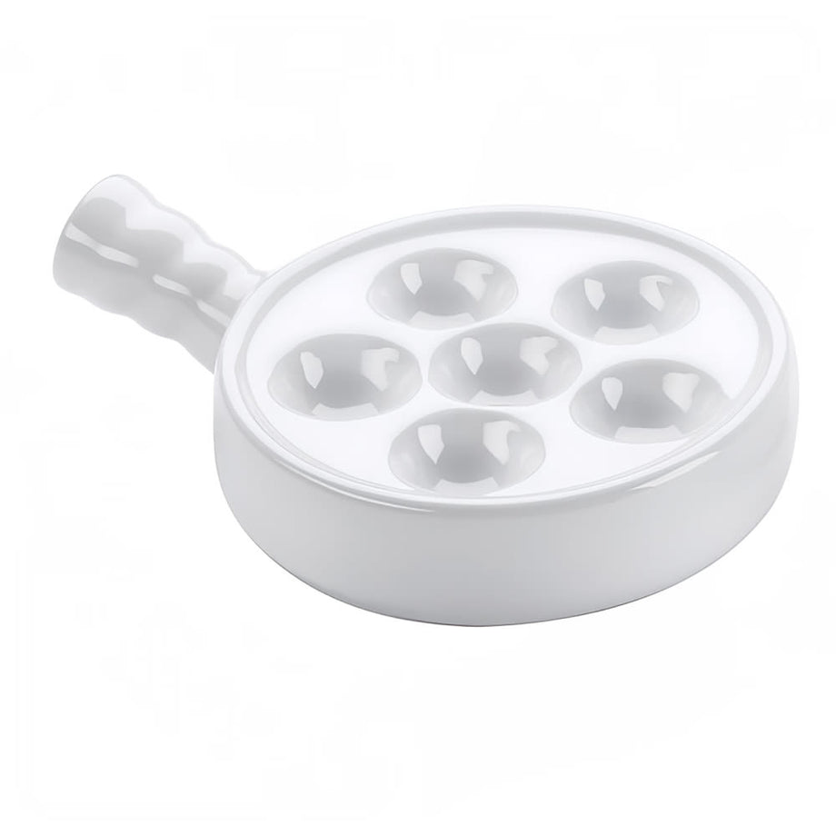 Browne Escargots Dish w/ Handle - White