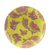 Assiette ronde en faïence peinte à la main Hazel Mazel avec relief cire 8" / 4 options de couleur