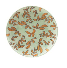 Assiette ronde en faïence peinte à la main Hazel Mazel avec relief cire 8" / 4 options de couleur