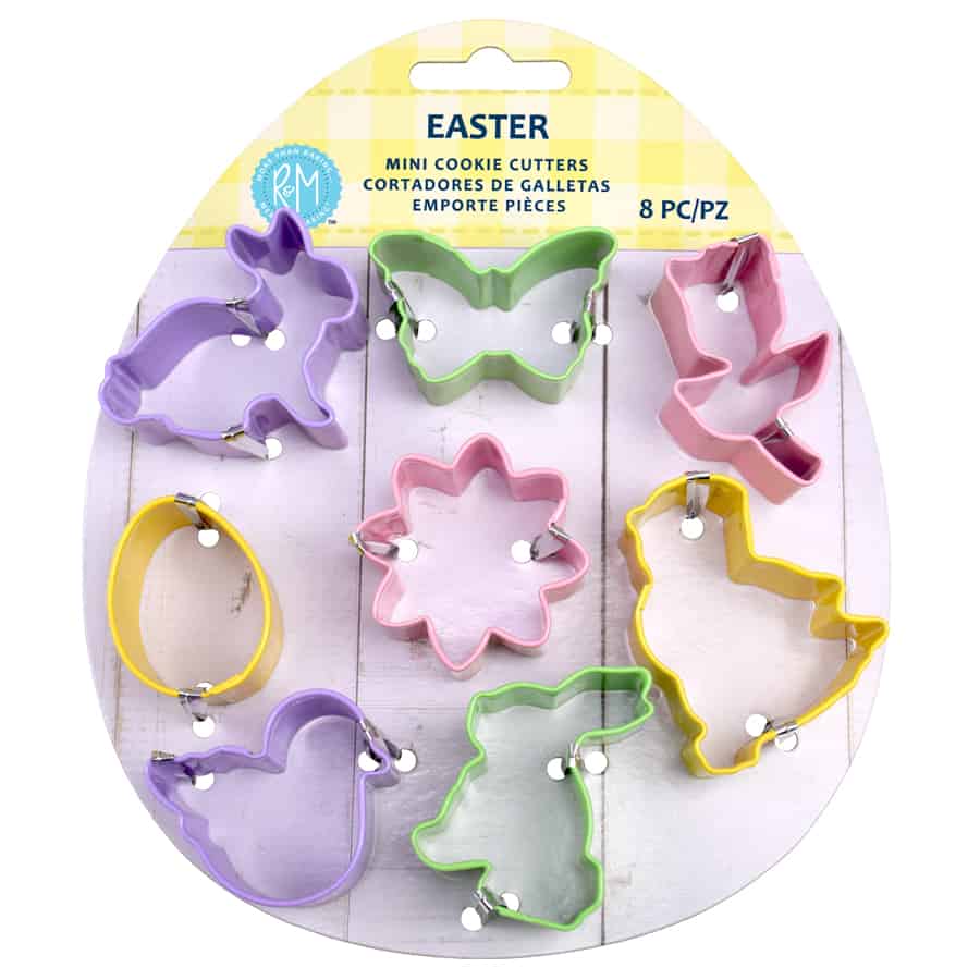 Ensemble de 8 mini emporte-pièces de Pâques R&M colorés
