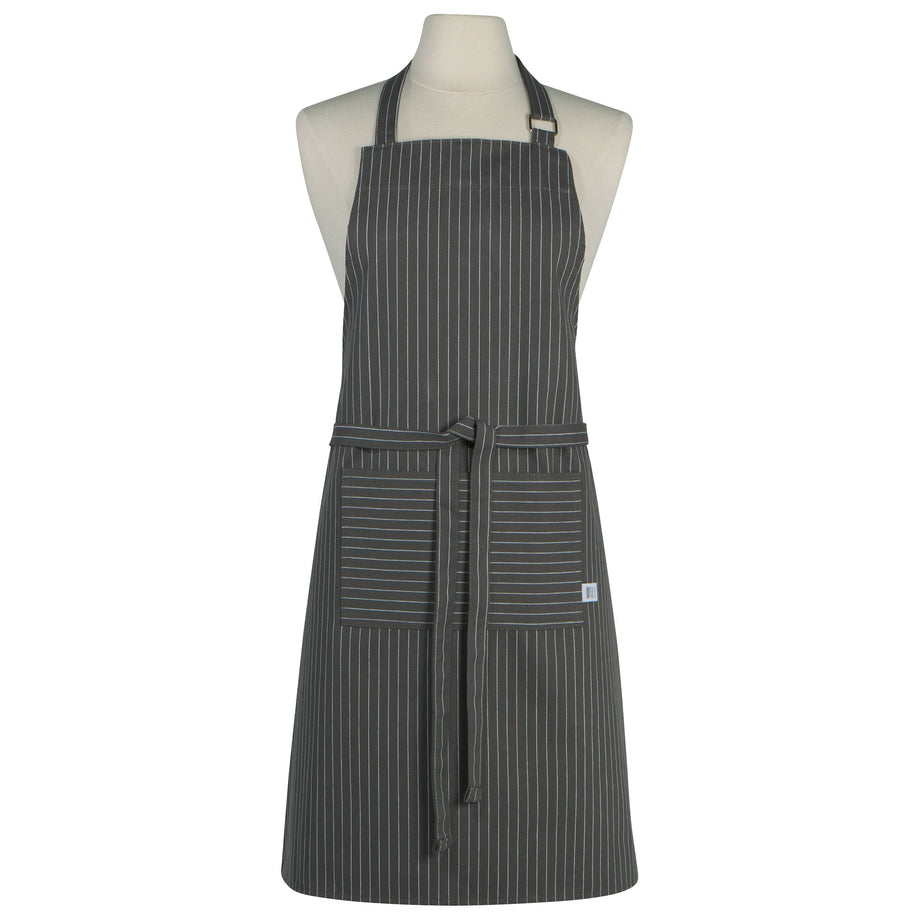 Tablier de chef Now Designs - Rayures fines gris granit