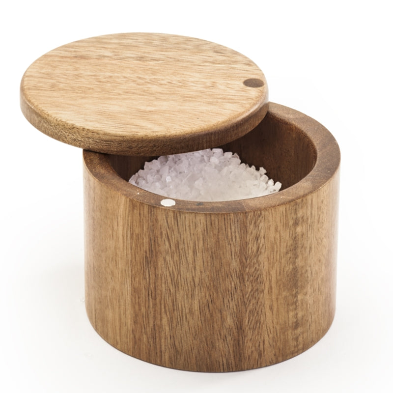 Siena Olive Wood Salt Keeper avec couvercle magnétique