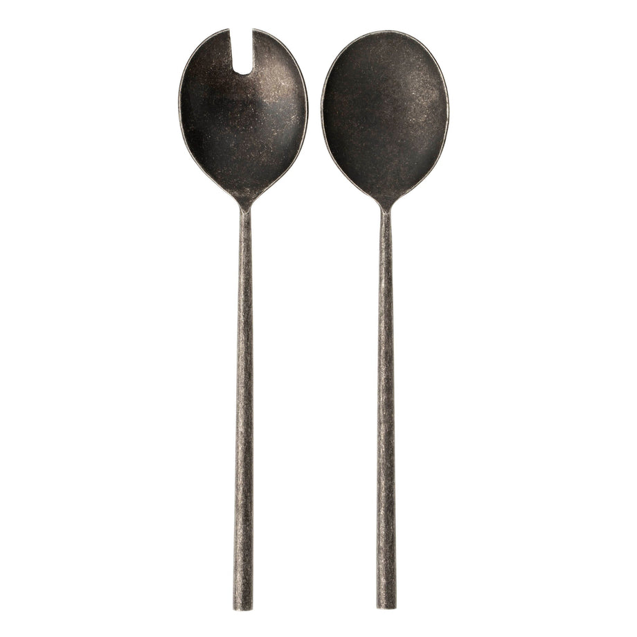 Ensemble de 2 ustensiles à salade Indaba Tides - Noir patiné