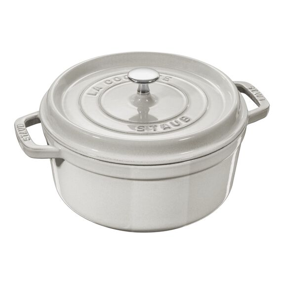 STAUB Cast Iron Round Cocotte - 6.75L / Truffle White — Floor Model