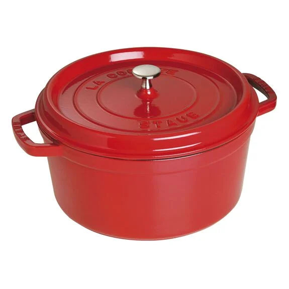 STAUB Cast Iron Round Cocotte  6.75L - Cherry — Floor Model