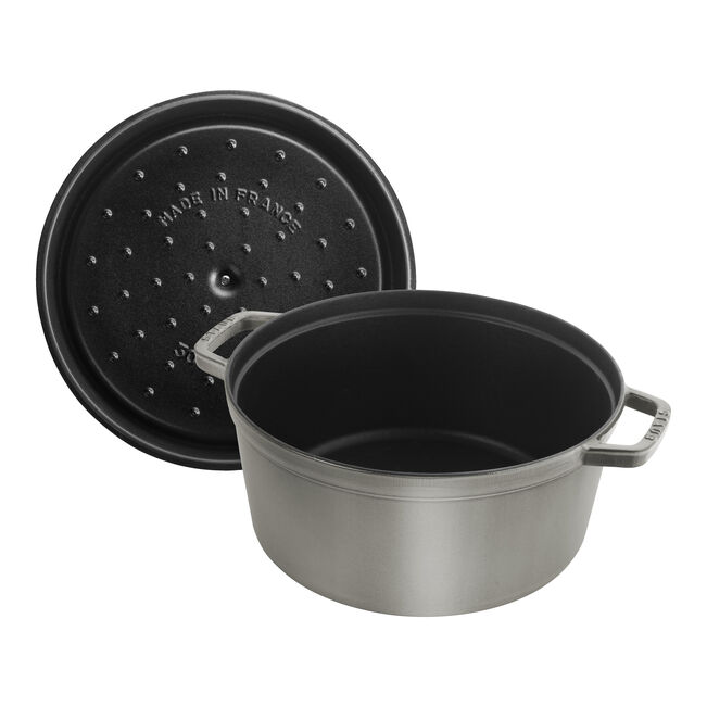 STAUB Cast Iron Round Cocotte  3.7 L - Graphite-grey