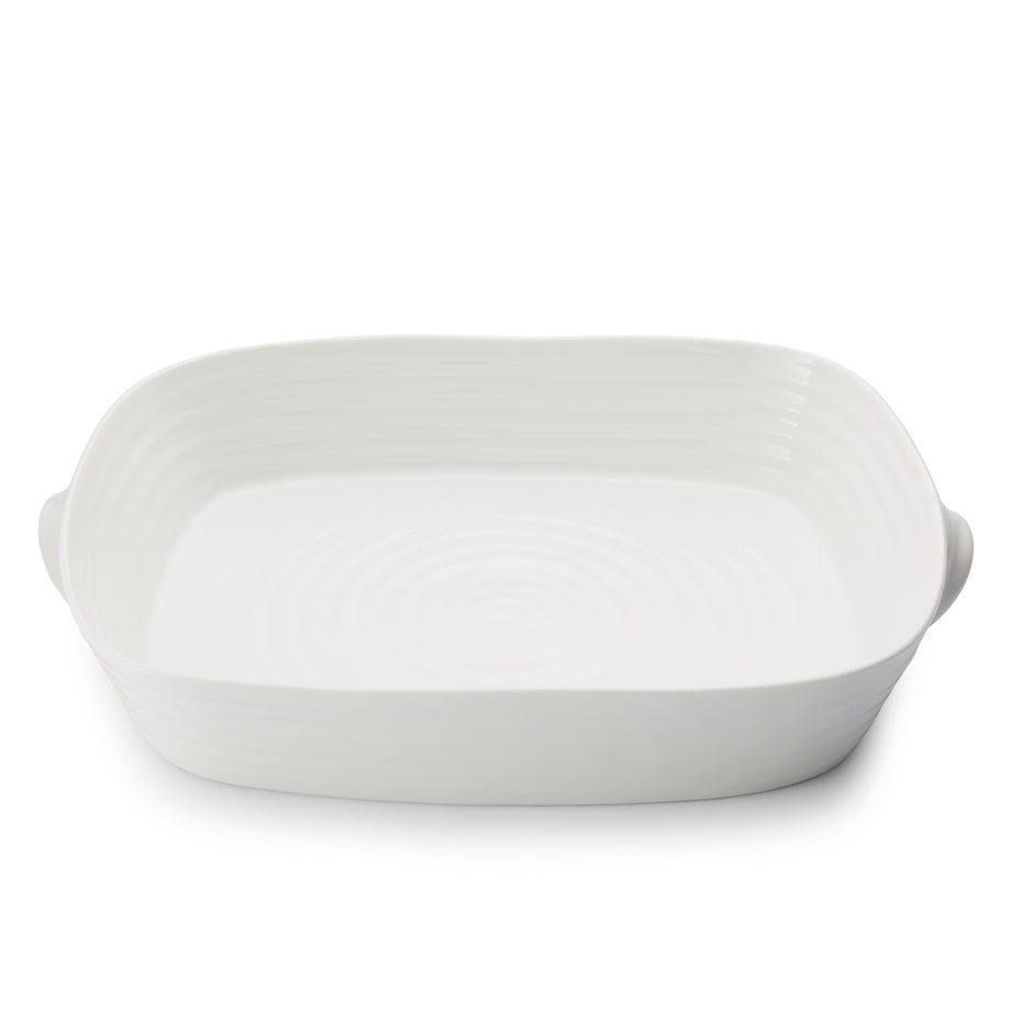 Plat à rôtir rectangulaire blanc grand modèle avec poignée Sophie Conran