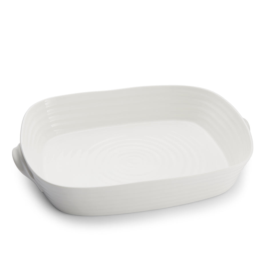 Plat à rôtir rectangulaire blanc grand modèle avec poignée Sophie Conran