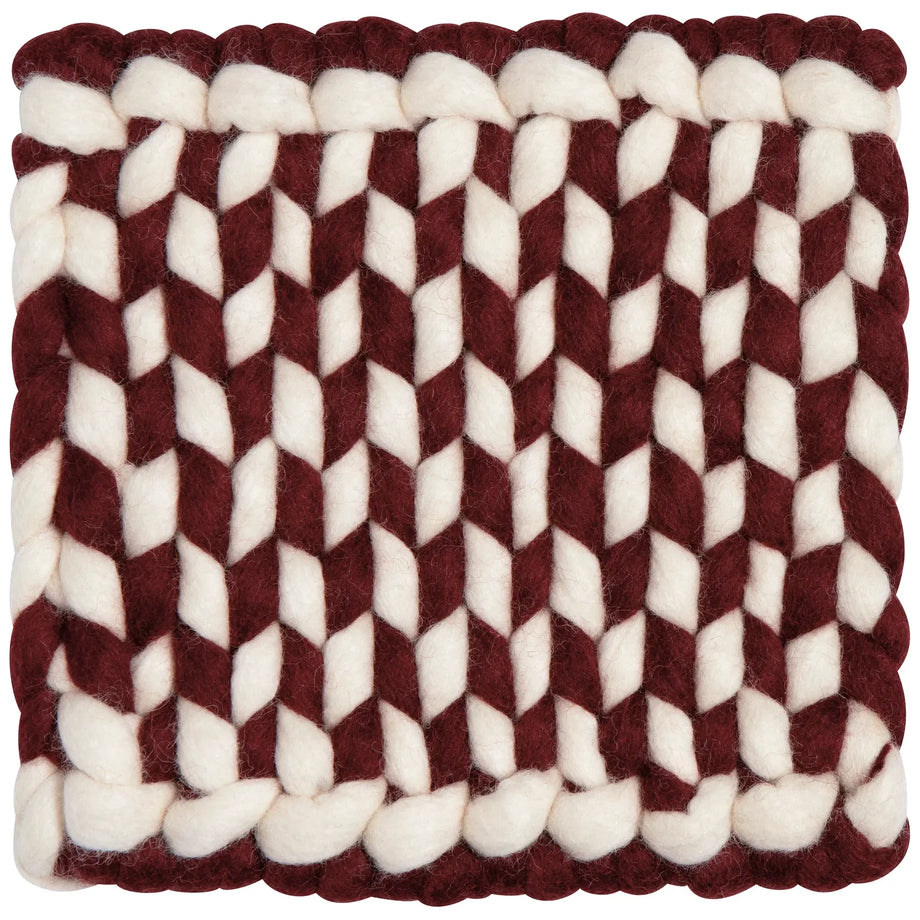 Dessous de plat en feutre Danica Braid - Grenat