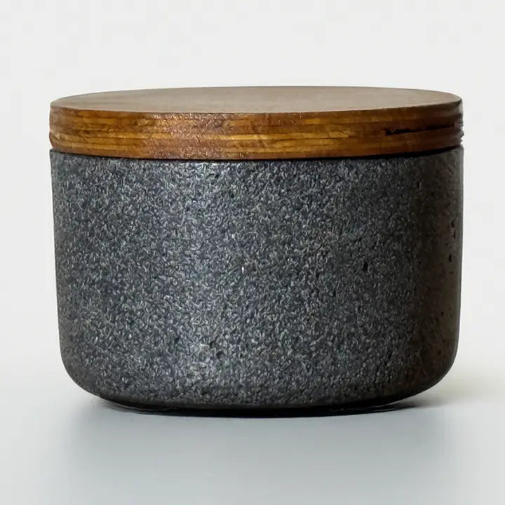 Verve Culture Concrete Salt Cellar with Wooden Lid