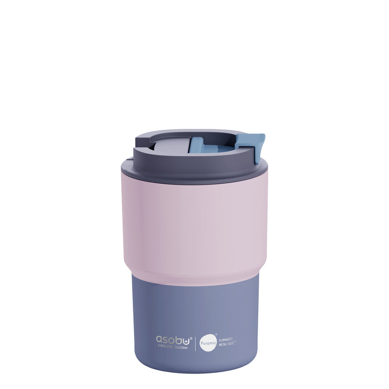 Asobu Puramic Ceramic-Lined Coffee Travel Mug - Pink 12oz/360ml