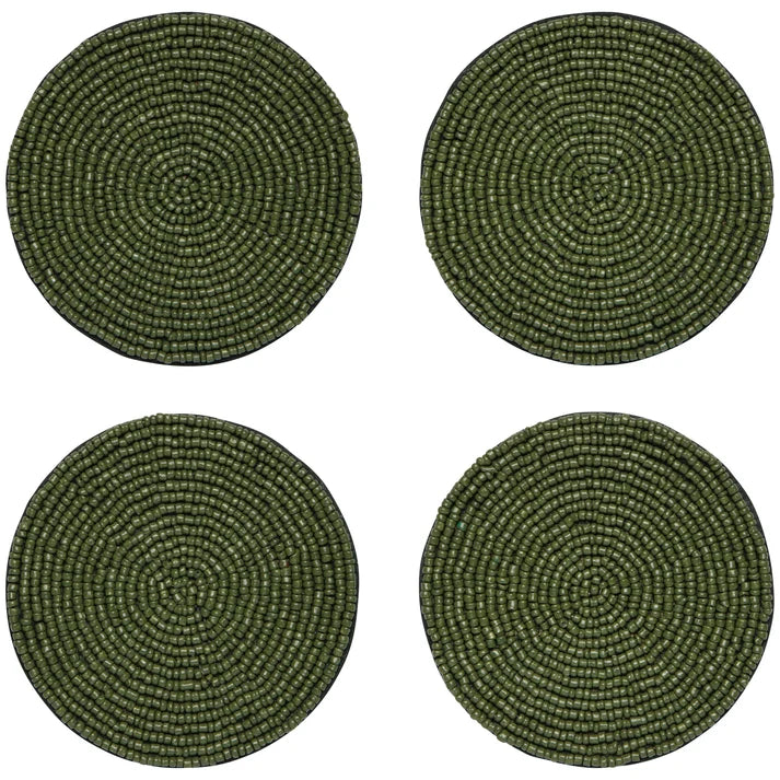 Danica Heirloom Beaded Coasters - Set of 4 / Cedar