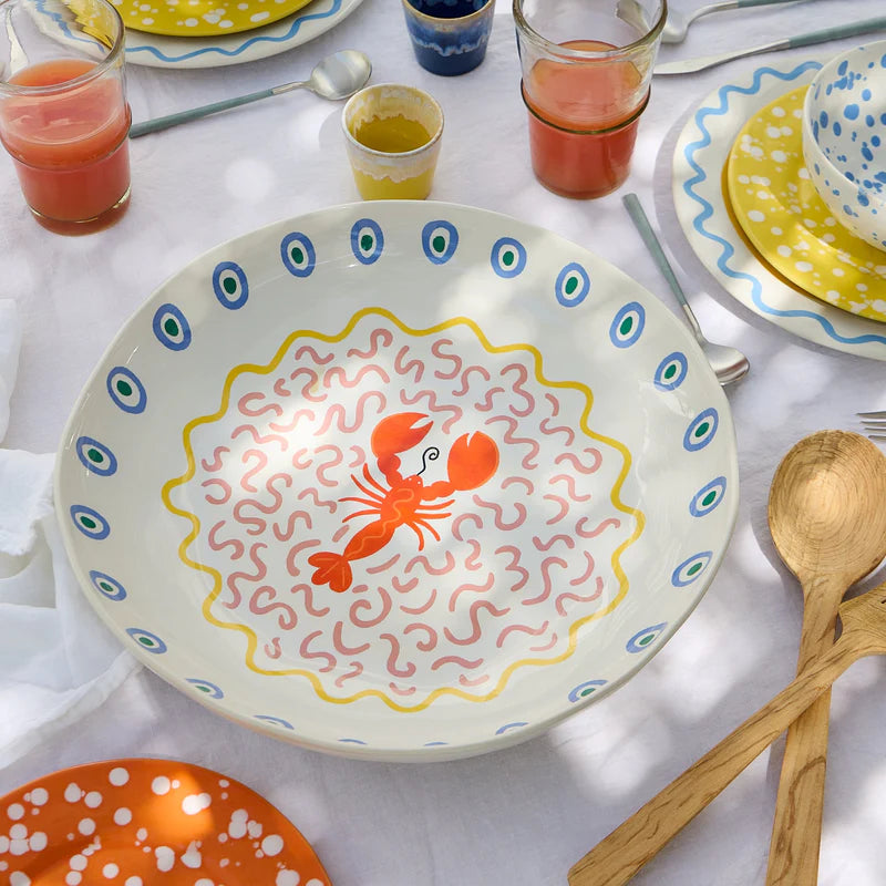 Costa Nova Low Serving Bowl - Summer Bliss / Lobster