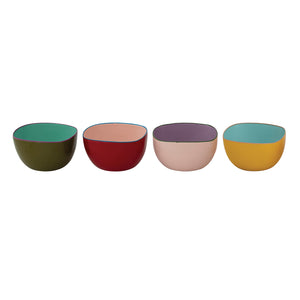 Creative Co-Op Enameled Stainless Steel Bowl With Colored Edge - 4 Color Options