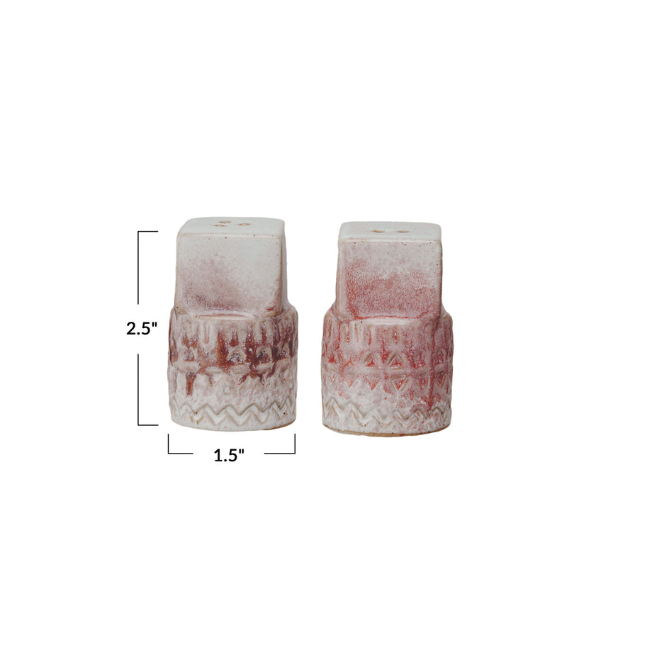 Creative Co-Op Stoneware Salt & Pepper Shakers - Set of 2