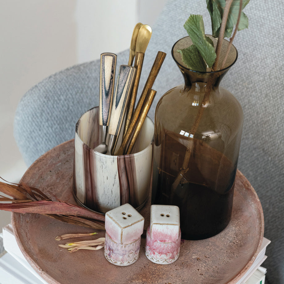 Creative Co-Op Stoneware Salt & Pepper Shakers - Set of 2