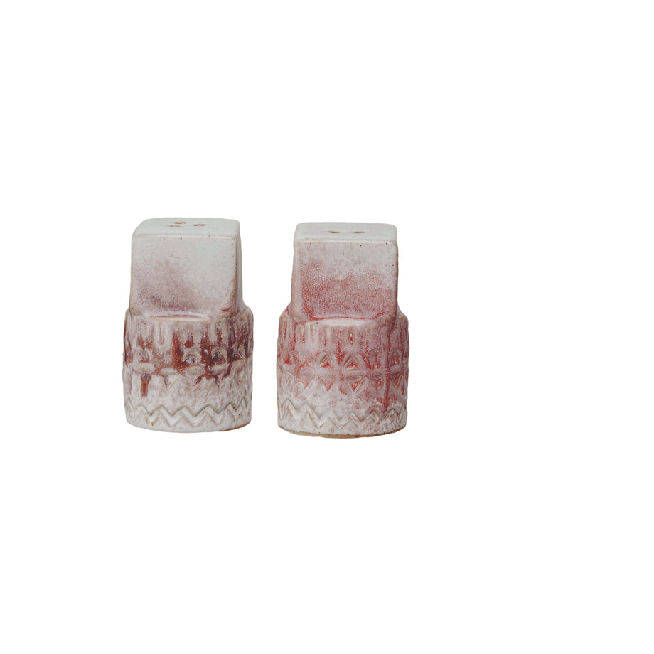 Creative Co-Op Stoneware Salt & Pepper Shakers - Set of 2
