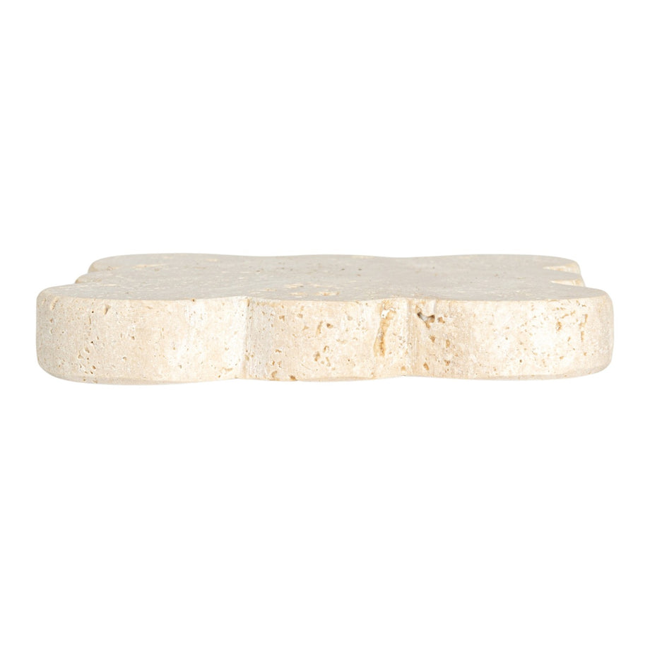 Creative Co-Op Travertine Coasters with Scalloped Edge - Set of 4