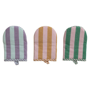 Creative Co-Op Woven Cotton Striped Oven Mitt - 3 Color Options