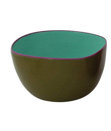 Creative Co-Op Enameled Stainless Steel Bowl With Colored Edge - 4 Color Options