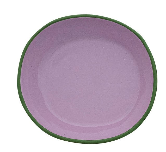 Creative Co-Op Enameled Stainless Steel Dish with Colored Edge - 4 Color Options