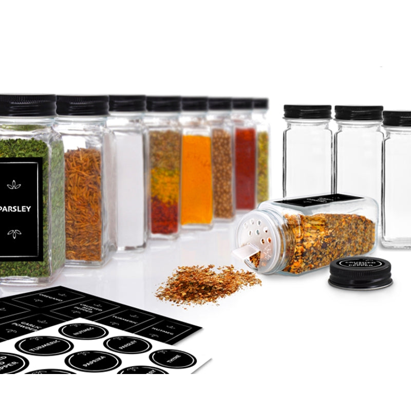 Pots à épices et étiquettes Danesco - lot de 12