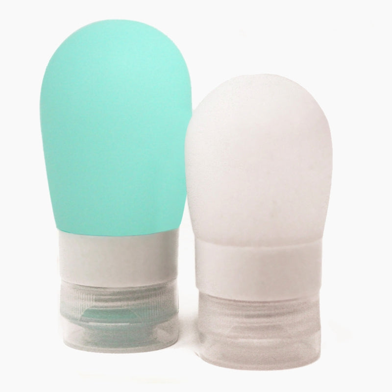 Bouteille presse silicone réutilisable Danesco - 60ml (2oz) - Aqua