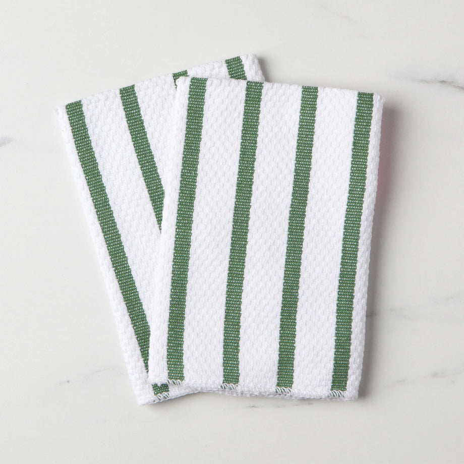 Now Designs Lot de 2 chiffons tissage panier - Vert orme