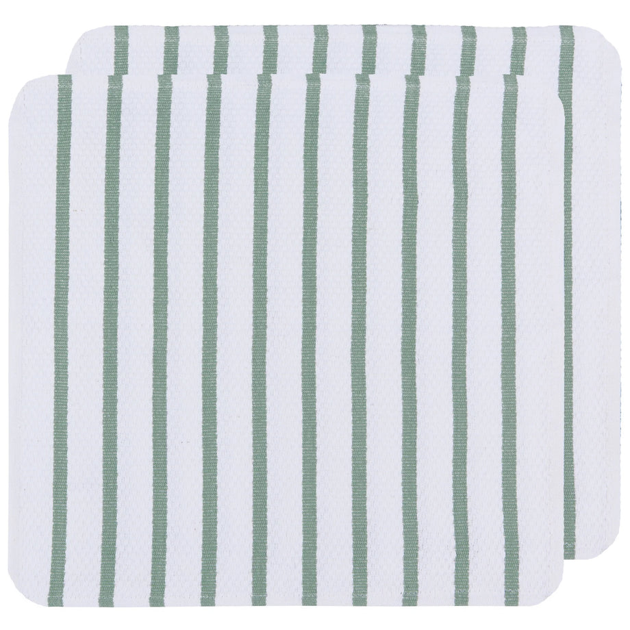 Now Designs Lot de 2 chiffons tissage panier - Vert orme