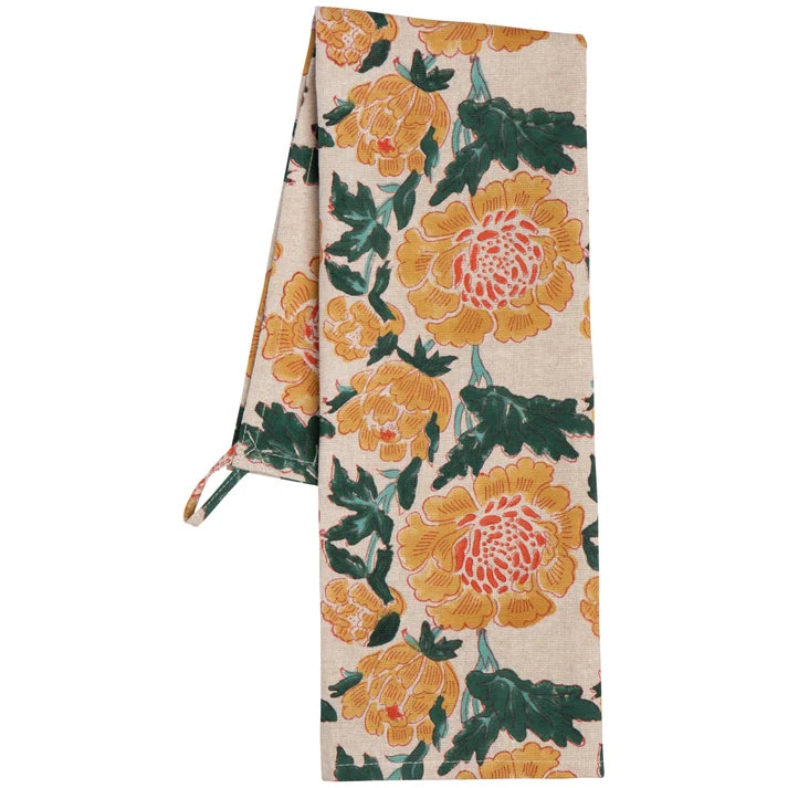 Danica Heirloom Block Print Dishtowel - Goldenrise