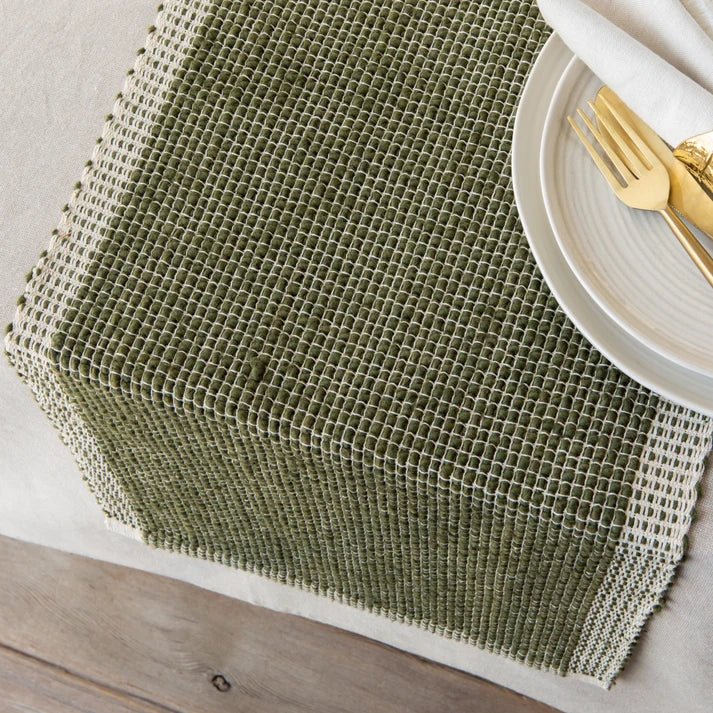 Danica Heirloom Lattice Table Runner - Olive Branch