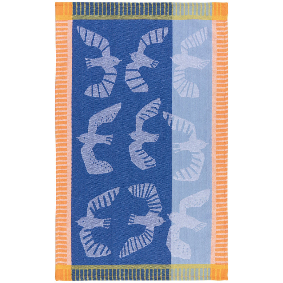 Torchon jacquard Danica Jubilee - Oisillon / Bleu