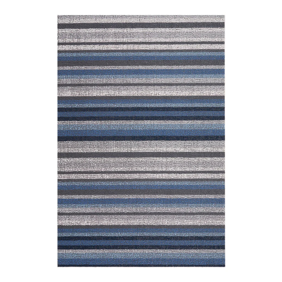 Paillasson utilitaire shag intérieur/extérieur Chilewich - Rayure Horizon / Rectangle / Mer profonde / 24x36"