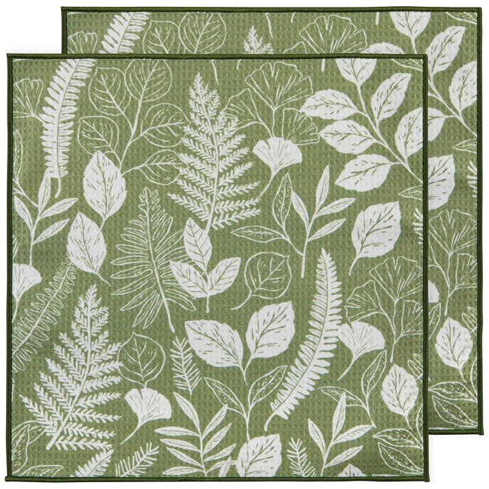 Now Designs Recycled Microfibre Dishcloths - Set of 2 / Fern & Frond