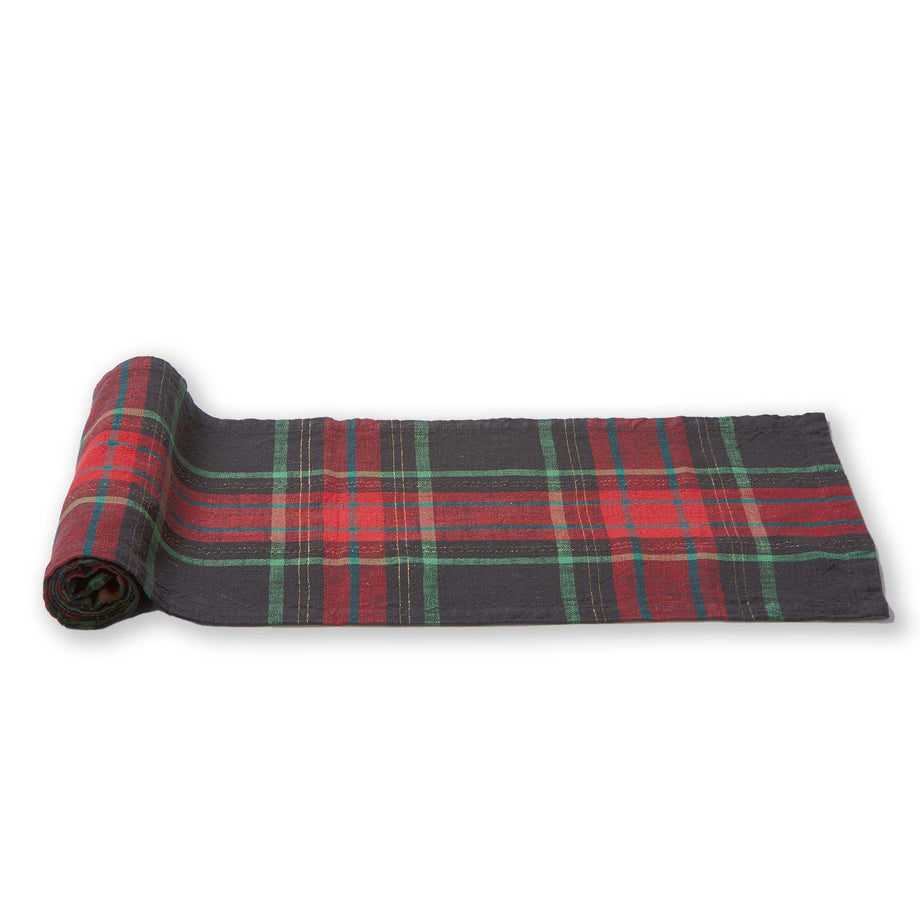 Chemin de table à carreaux de Noël TAG - Rouge multicolore