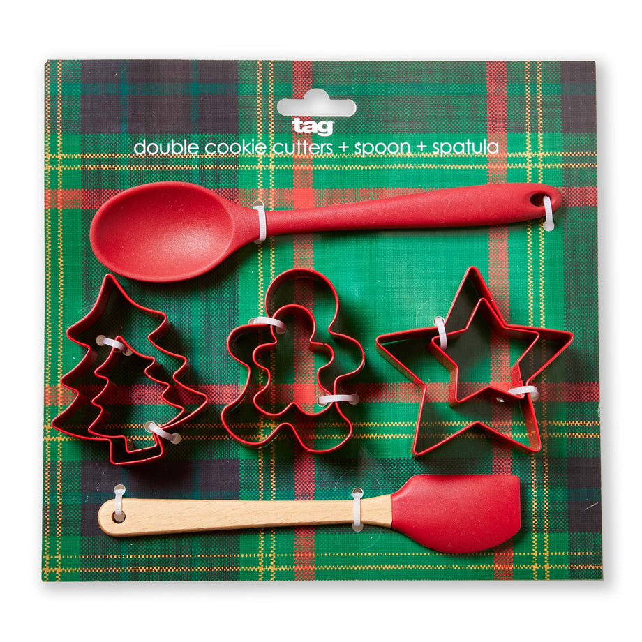Lot de 8 spatules-cuillères emporte-pièces TAG - Rouge multicolore