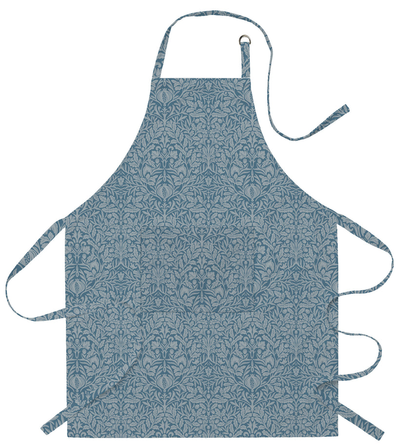 William Morris Cotton Apron – Acorn Blue