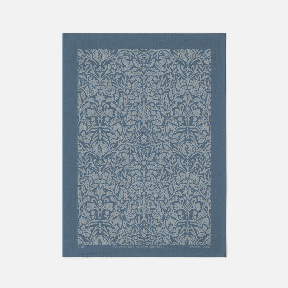 William Morris Cotton Tea Towel - Acorn Blue