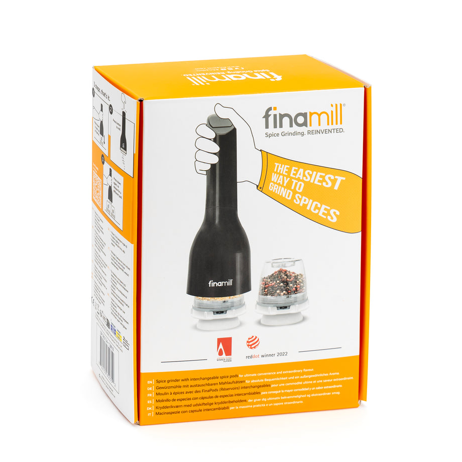 Moulin FinaMill avec 2 capsules FinaPod Pro Plus - Noir Minuit