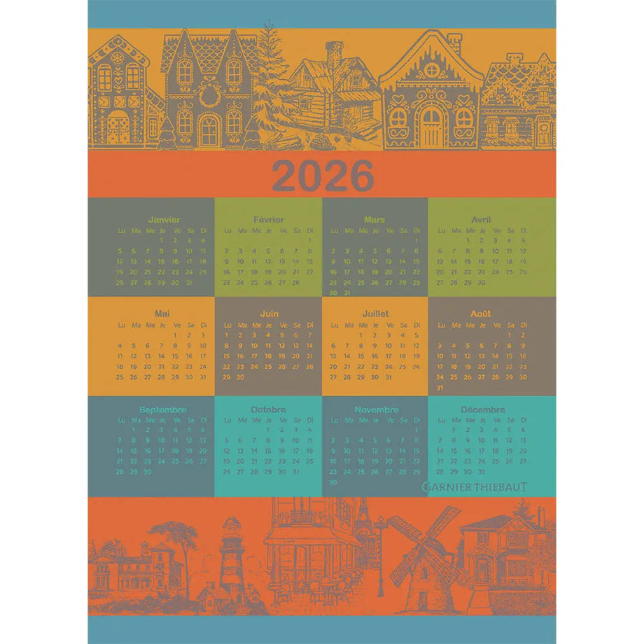 Garnier-Thiebaut Tea Towels - Calendrier 2026 Celebration