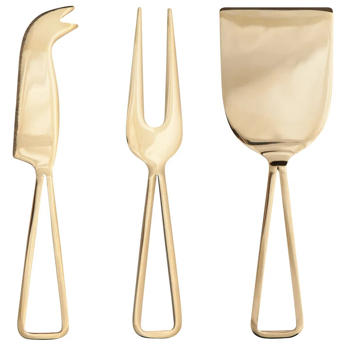 Danica Heirloom Cheese Knives - Set of 3 / Gold