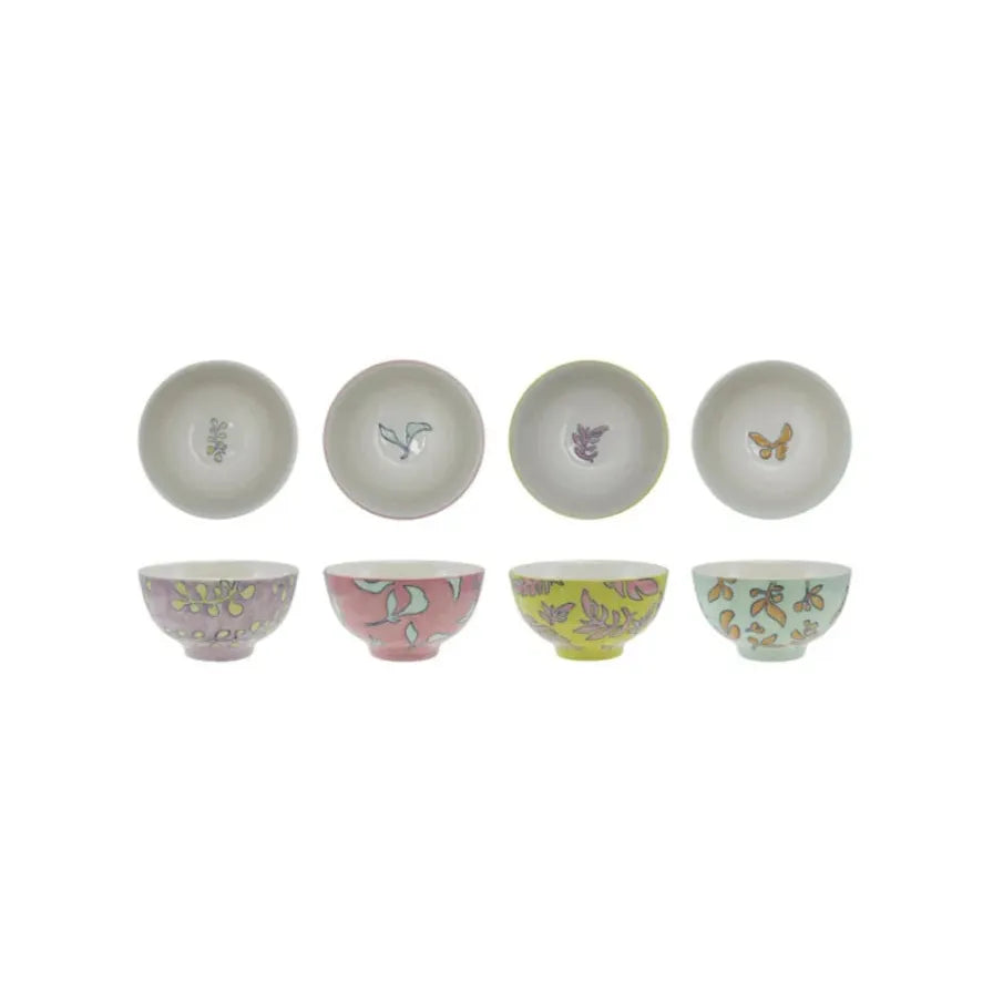 Hazel Mazel Hand-Painted Stoneware Bowl with Wax Relief Botanica / 4 Color Options