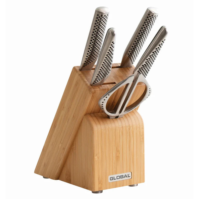 Global Takashi Knife and Block Set - 6 piece - FLOOR MODEL