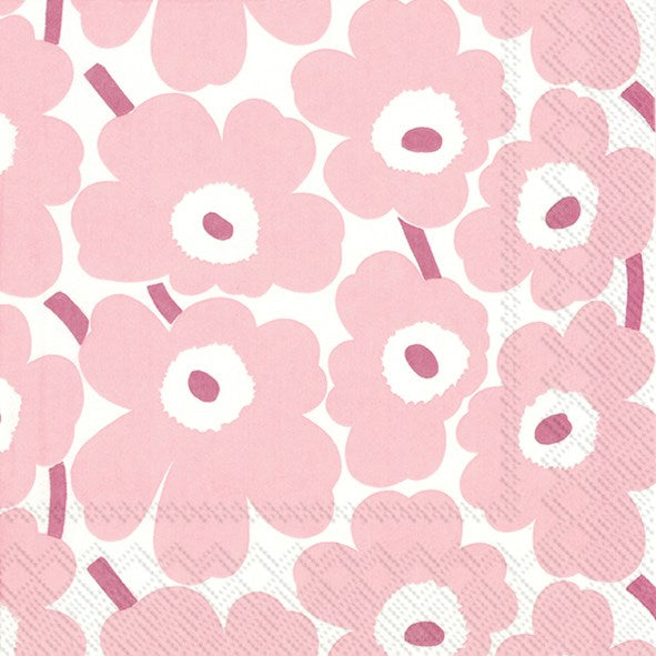 Marimekko Paper Lunch Napkins - MINI UNIKKO Light Rose