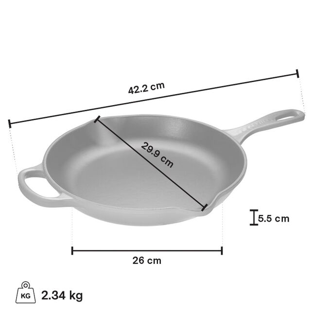 Le Creuset 26cm Signature Iron Handle Skillet - White