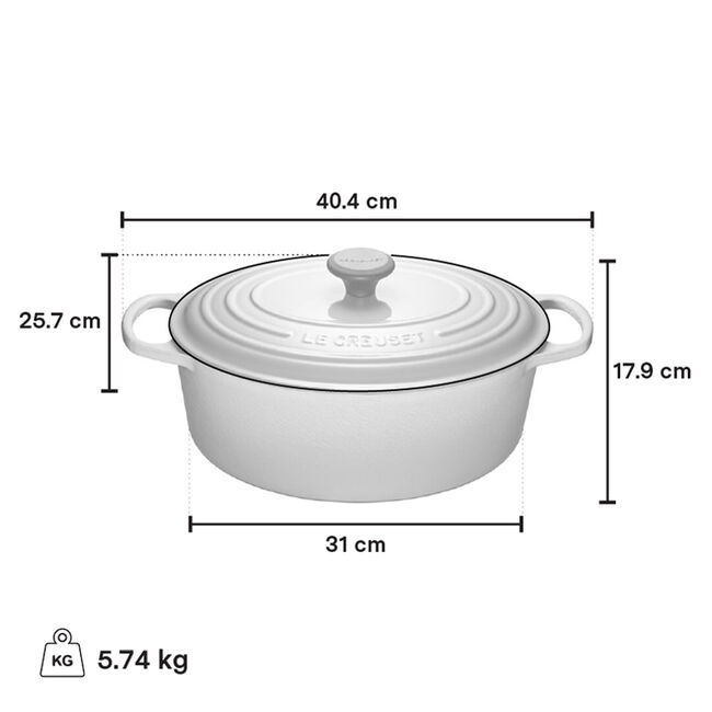 Le Creuset 6.3L Oval French Oven - Oyster