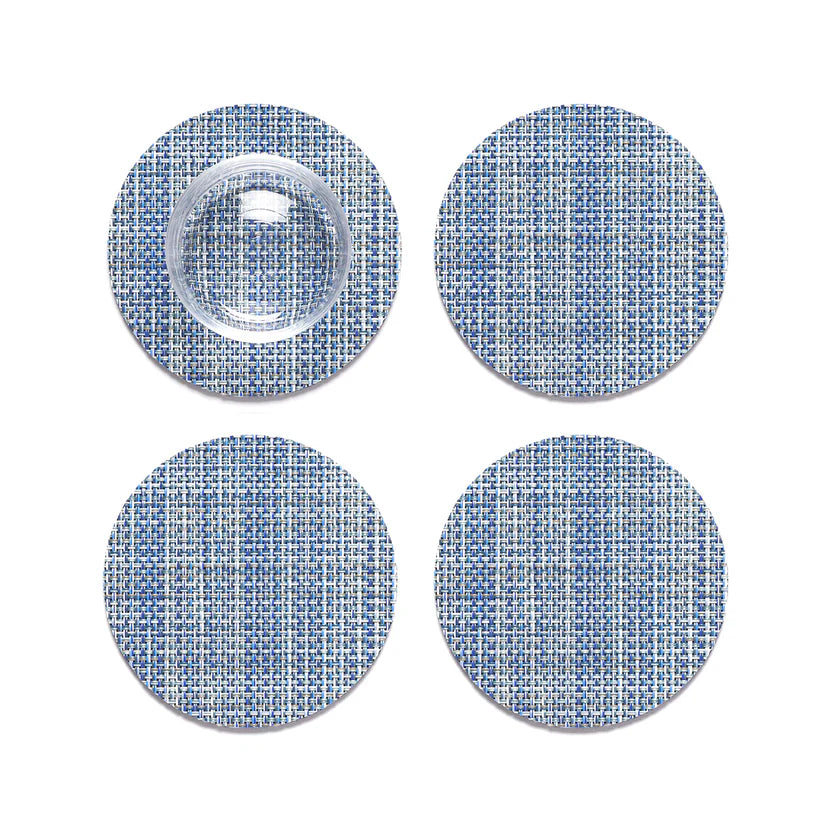 Chilewich Mini dessous de verre tissage panier – Lot de 4 / Chambray