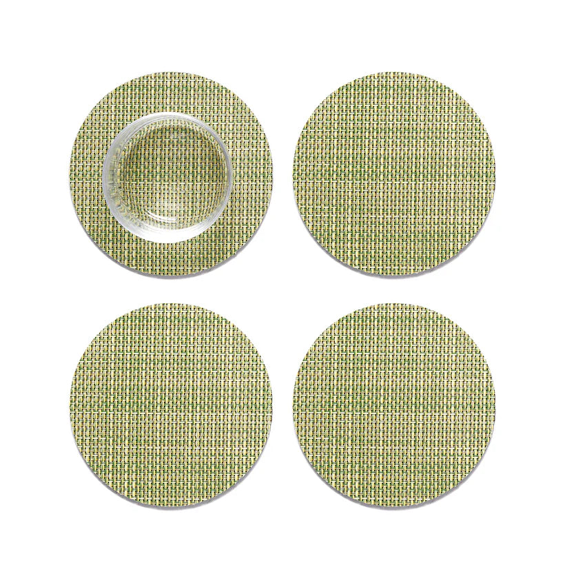 Chilewich Mini dessous de verre tissage panier – Lot de 4 / Aneth