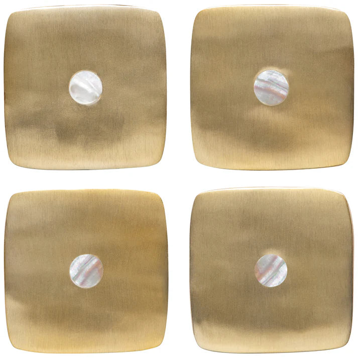 Danica Heirloom Sous-verres Métal - Lot de 4 / Nacré-Or
